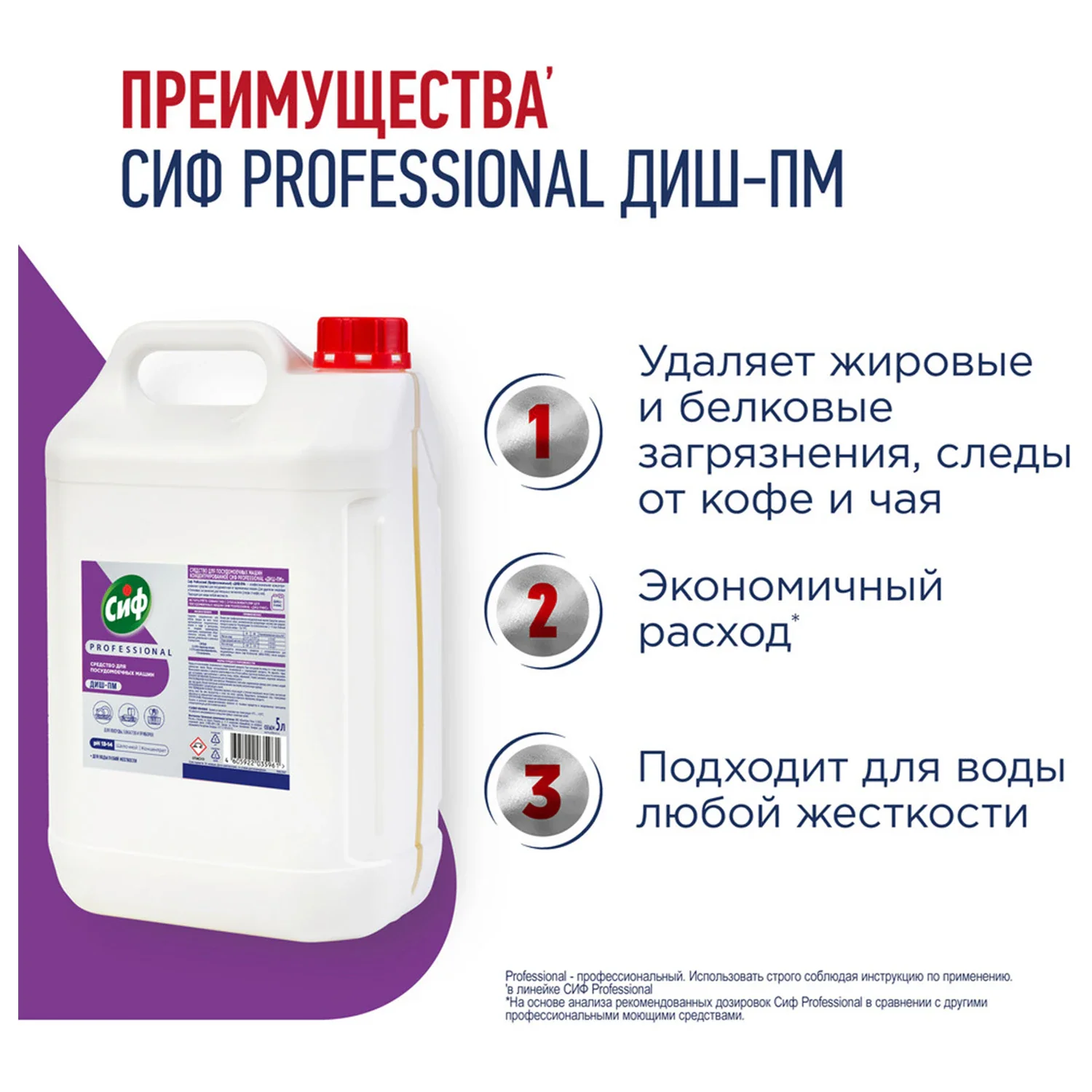 Щелочной концентрат для мытья посуды СИФ Professional, 5 л